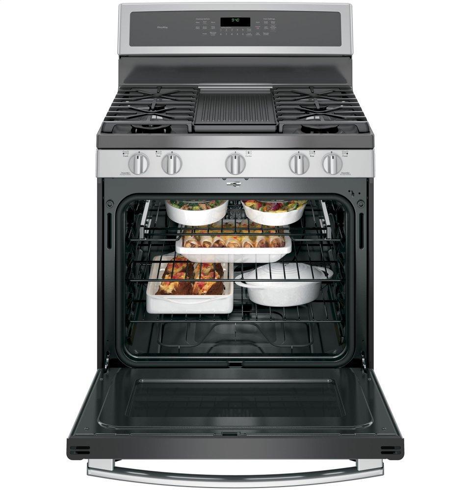 GE Profile™ 30" Smart Dual-Fuel Free-Standing Convection Range with Warming Drawer