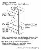 500 Series, 27", Double Wall Oven, SS, EU conv./Thermal, Knob Control