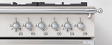 36 inch All Gas Range, 6 Brass Burners and Cast Iron Griddle Stainless Steel
