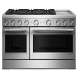 48-Inch 6 Burner Commercial-Style Dual Fuel Range with Griddle