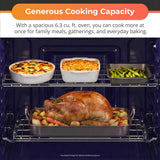 30 in. 5 Burner 6.3 cu. ft. Slide-in Electric Range with True European Convection