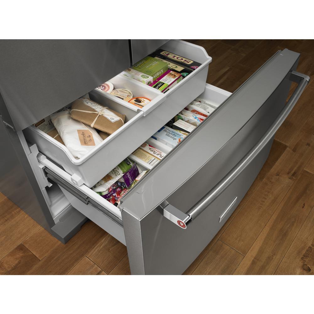 26.8 cu. ft. 36-Inch Width Standard Depth French Door Refrigerator with Exterior Ice and Water and PrintShield™ finish