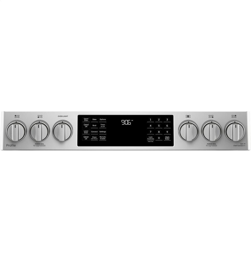 GE Profile™ 30" Smart Slide-In Front-Control Gas Double Oven Convection Range
