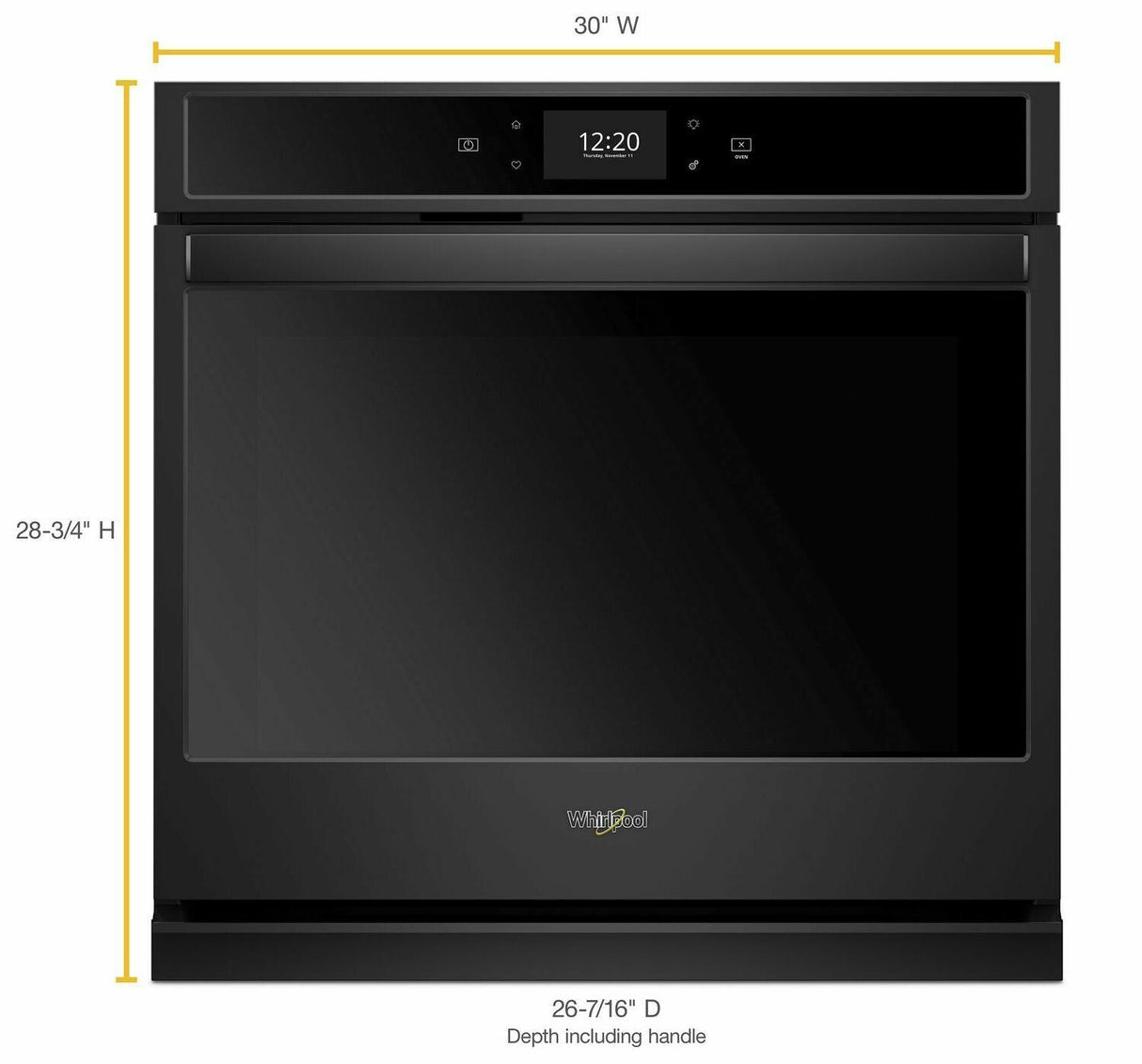 5.0 cu. ft. Smart Single Wall Oven with True Convection Cooking - Black