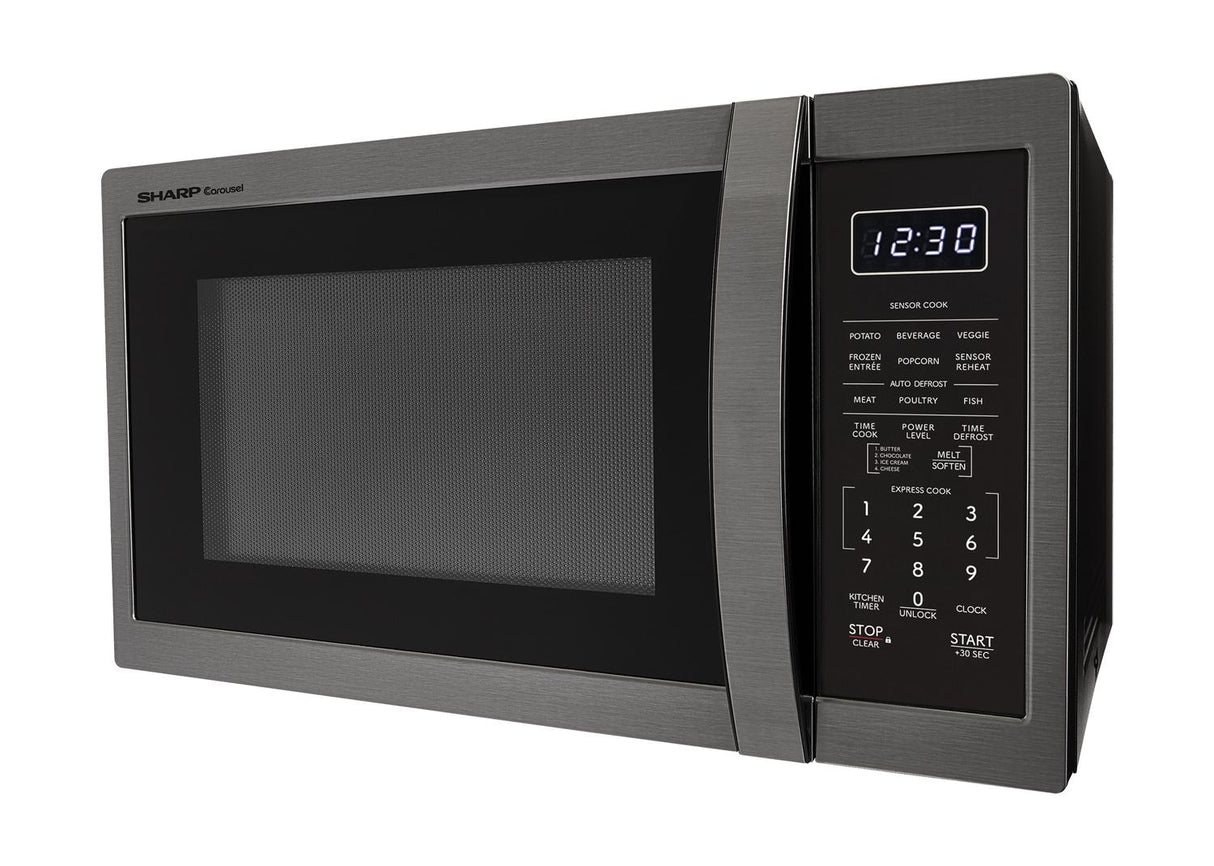 Sharp 1.4 cu. ft. 1100W Black Stainless Steel Countertop Microwave Oven