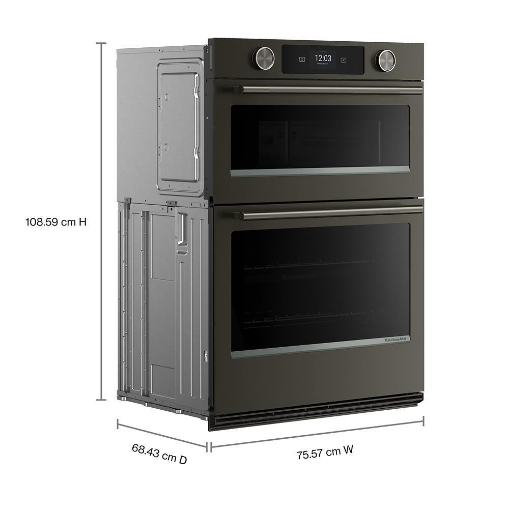 30-inch Smart Electric Combo Wall Oven with Intelligent Cooking Camera - Black Ore