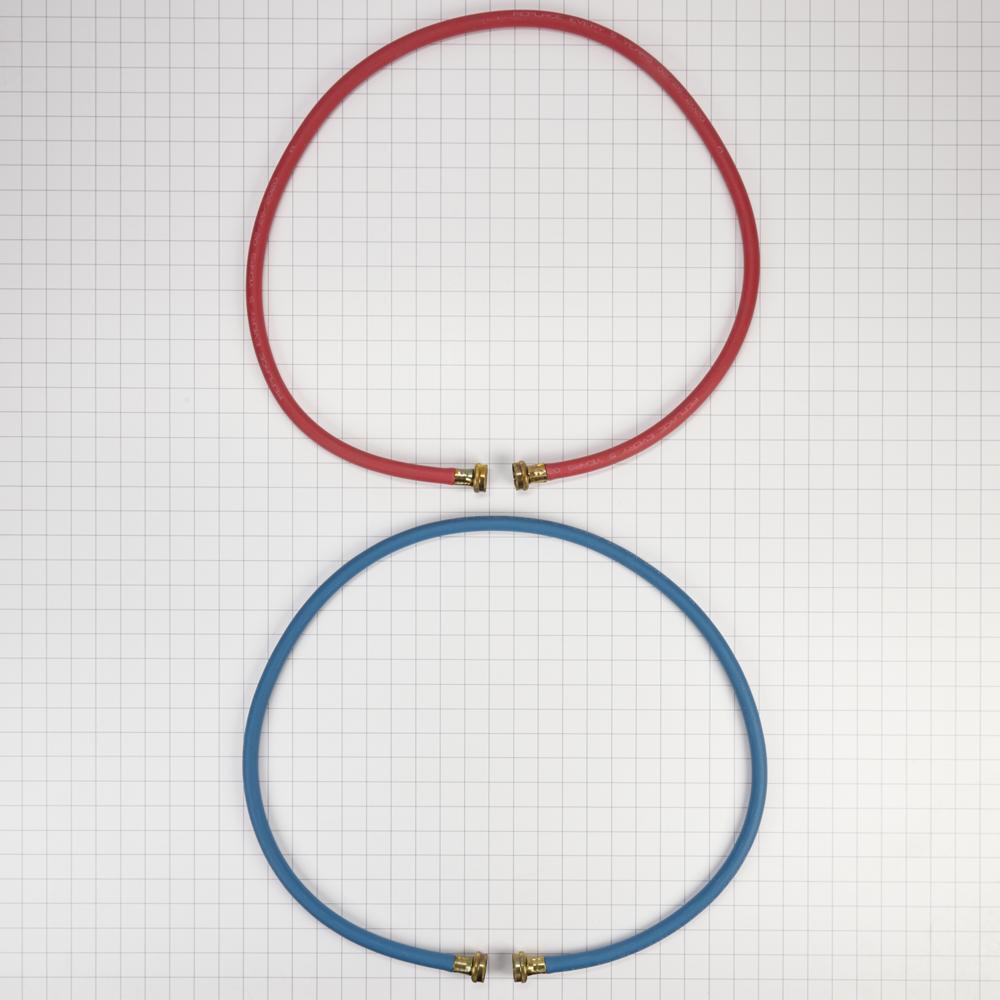 5' Rubber washer fill hoses rated 1000 PSI with 2 female connections and built-in O-Rings - 2 pack