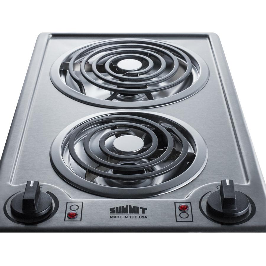 12" Wide 115v 2-burner Coil Cooktop