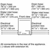ADA 18" 300 Series Recessed Hndl, 4/4 Cycles, 46 dBA, RckMatic, 9 Pl Stgs - WH