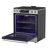 30 in. 5 Burner 6.1 cu. ft. Slide-in Gas Range with True European Convection