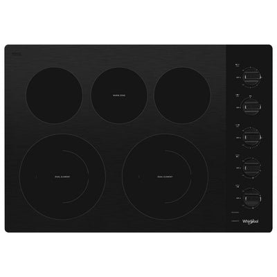 30-inch Electric Ceramic Glass Cooktop with Two Dual Radiant Elements