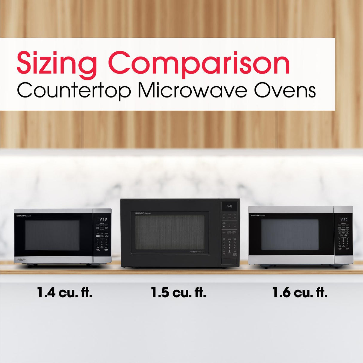Sharp 1.4 cu. ft. 1100W Smart Stainless Steel Microwave Oven with Inverter Technology