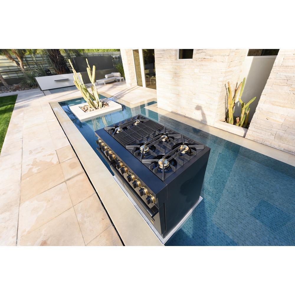 Smoke & Brass By JennAir® 48" Dual-Fuel Professional-Style Range