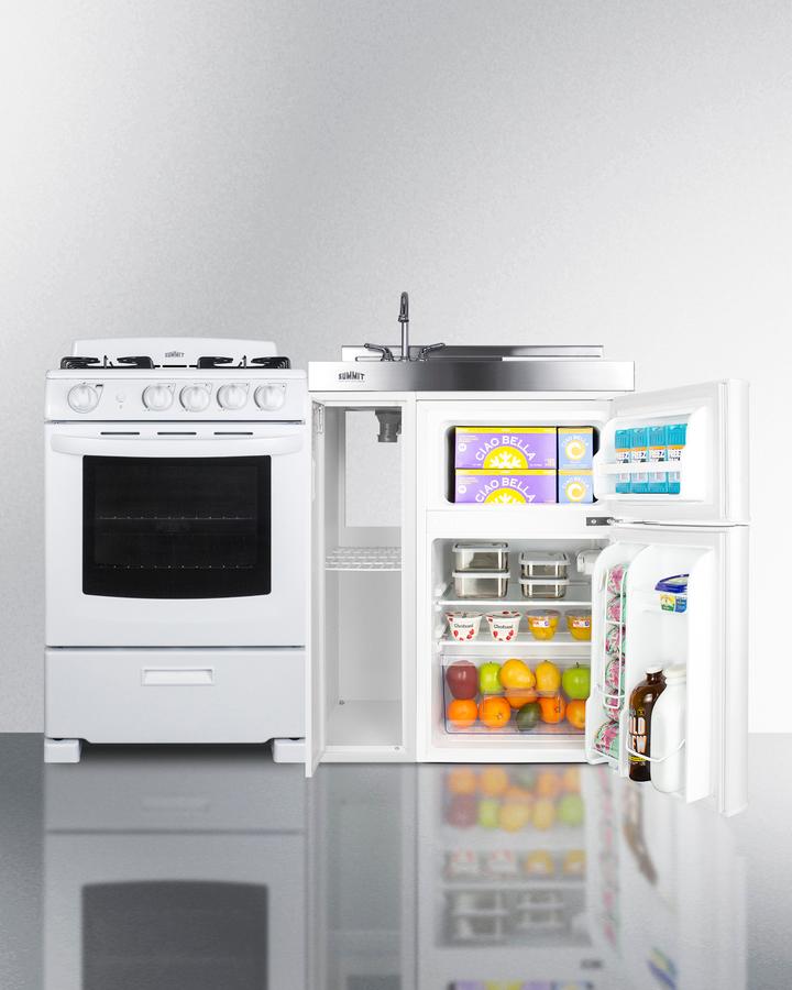 54" Wide All-in-one Kitchenette With Gas Range