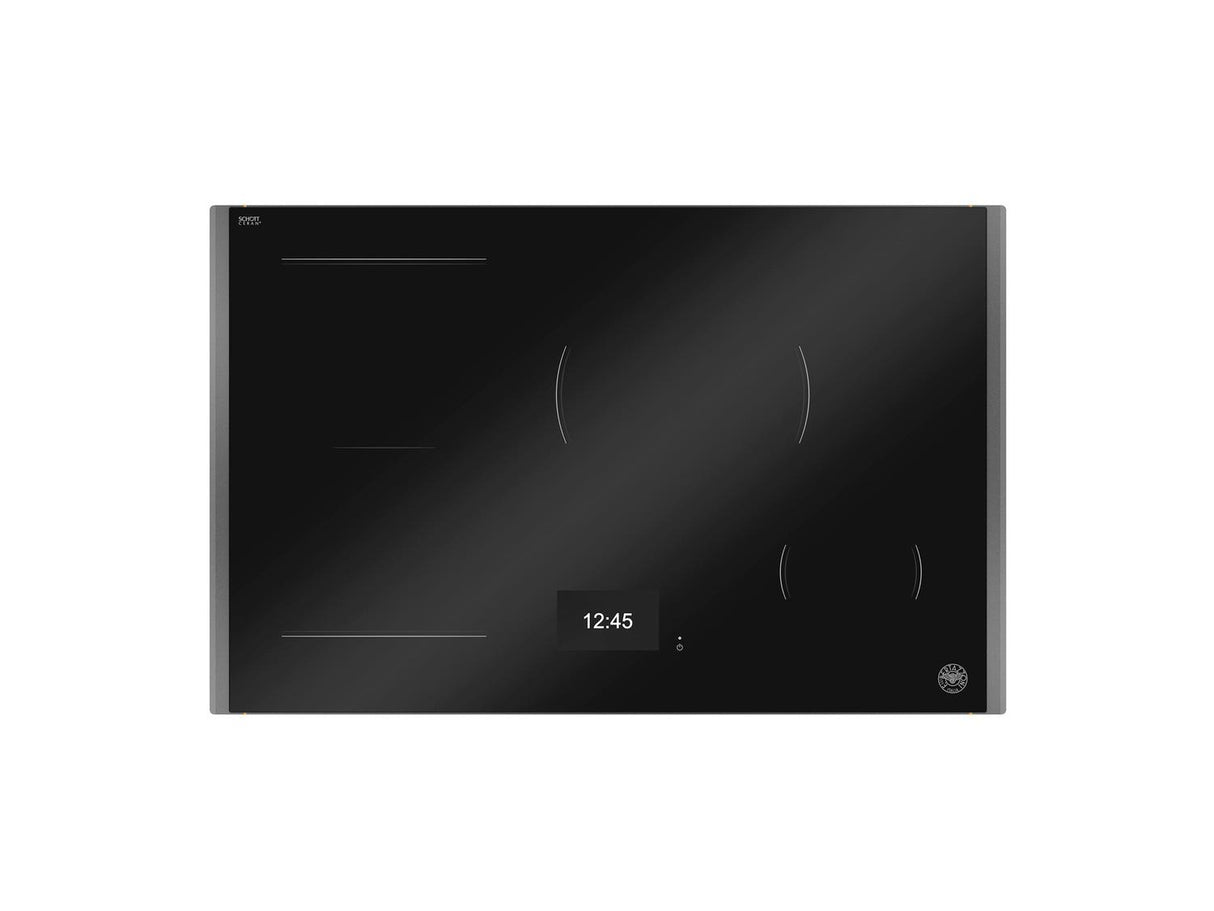 30'' Induction Cooktop with TFT Display Interface and Metal Frame Black Glass / Carbonio