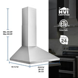 Broan® 36-Inch Convertible Wall-Mount Pyramidal Chimney Range Hood, 450 Max CFM, Stainless Steel