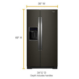 36-inch Wide Side-by-Side Refrigerator - 28 cu. ft.