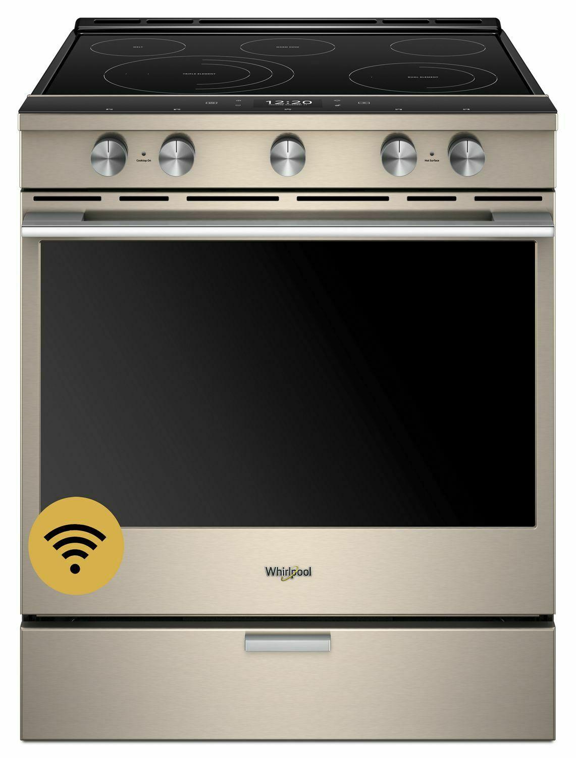 6.4 cu. ft. Smart Slide-in Electric Range with Scan-to-Cook Technology - Fingerprint Resistant Sunset Bronze