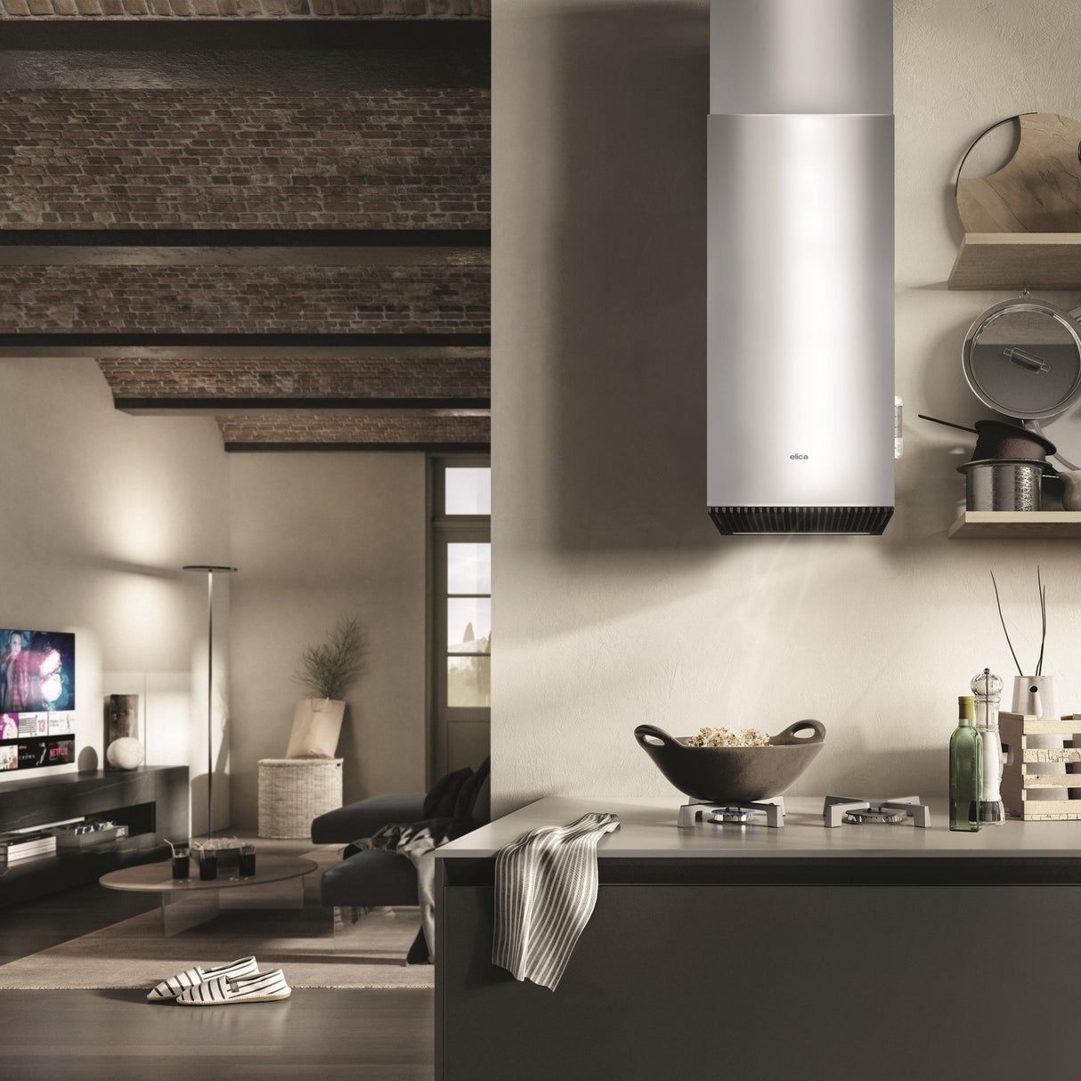 HAIKU IS Island Range Hood 13" wide - 600CFM