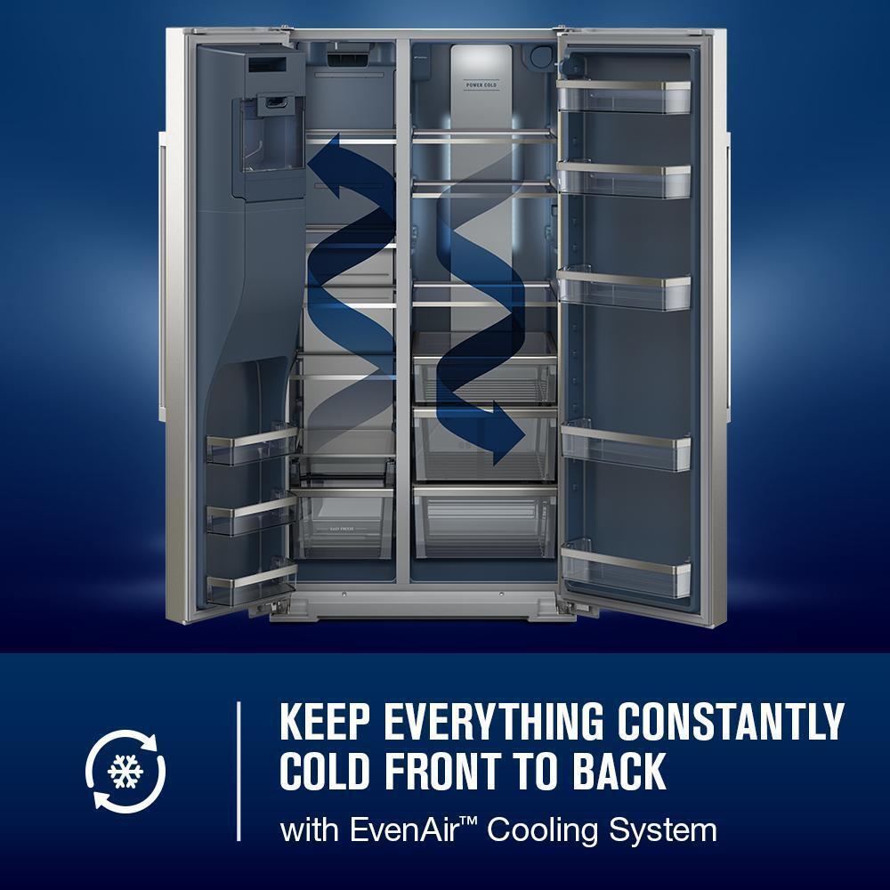 36-inch Wide Full-Depth Side-by-Side Refrigerator with Arctic Blue Interior - 28.7 Cu. Ft.