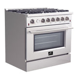 Forno - Silver Professional 36" Freestanding Gas Range