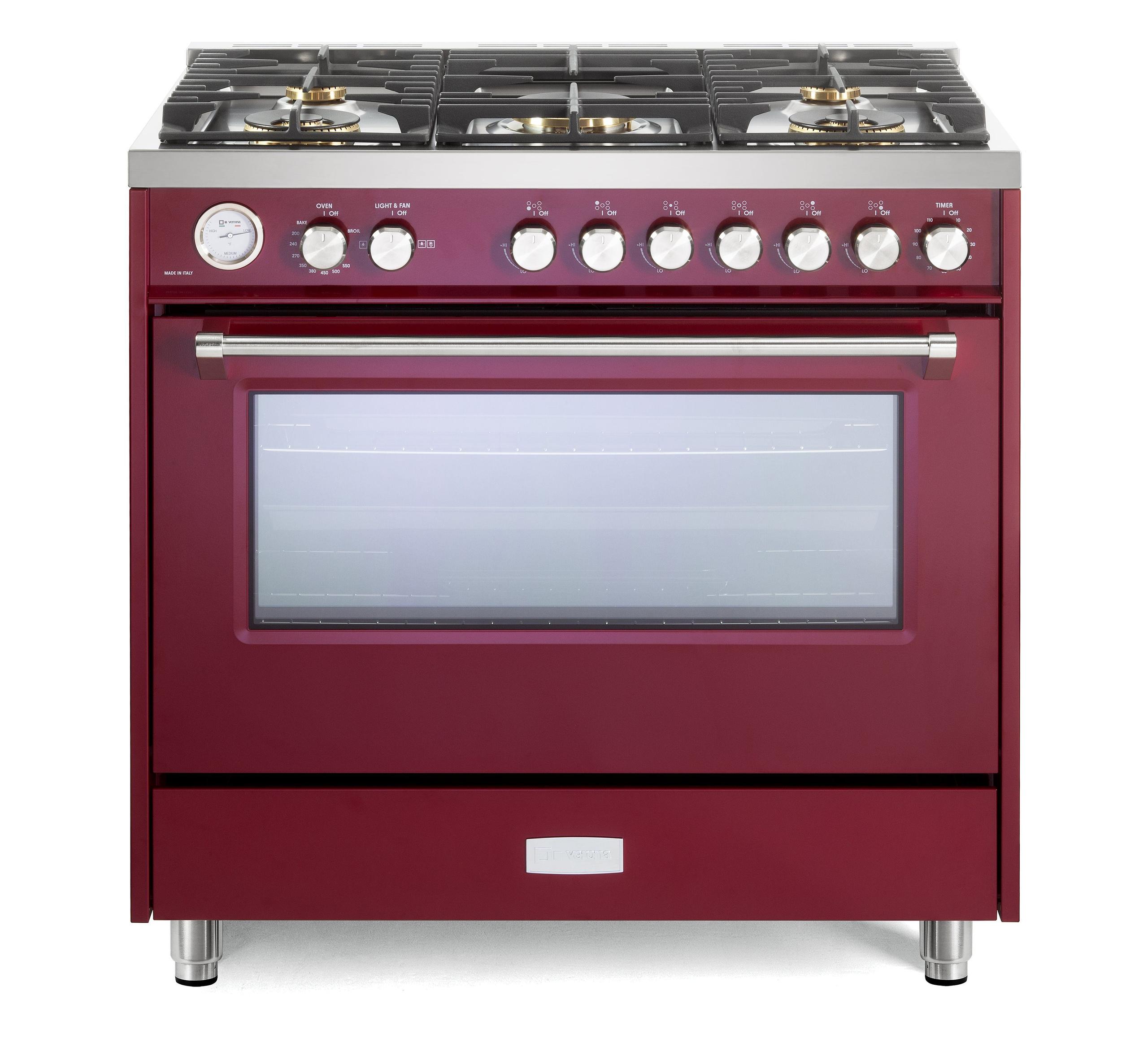 Verona Ultima 36" Gas Range - Burgundy