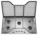 36 inch 5 Burner Gas Cooktop with EZ-2-Lift Hinged Cast-Iron Grates