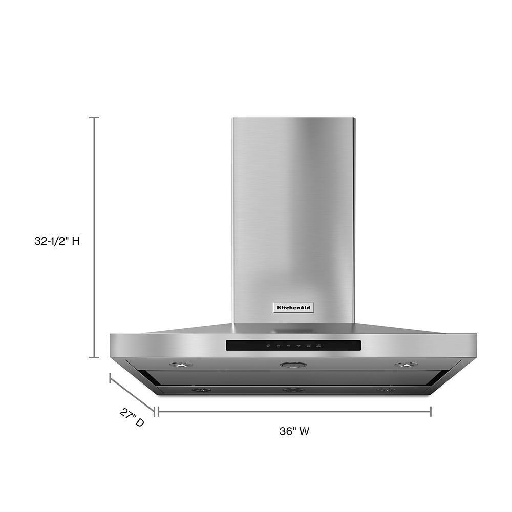 36" Island-Mount, 3-Speed Canopy Hood