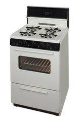 24 in. Freestanding Gas Range in Biscuit