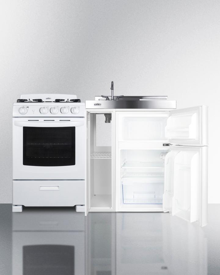 54" Wide All-in-one Kitchenette With Gas Range
