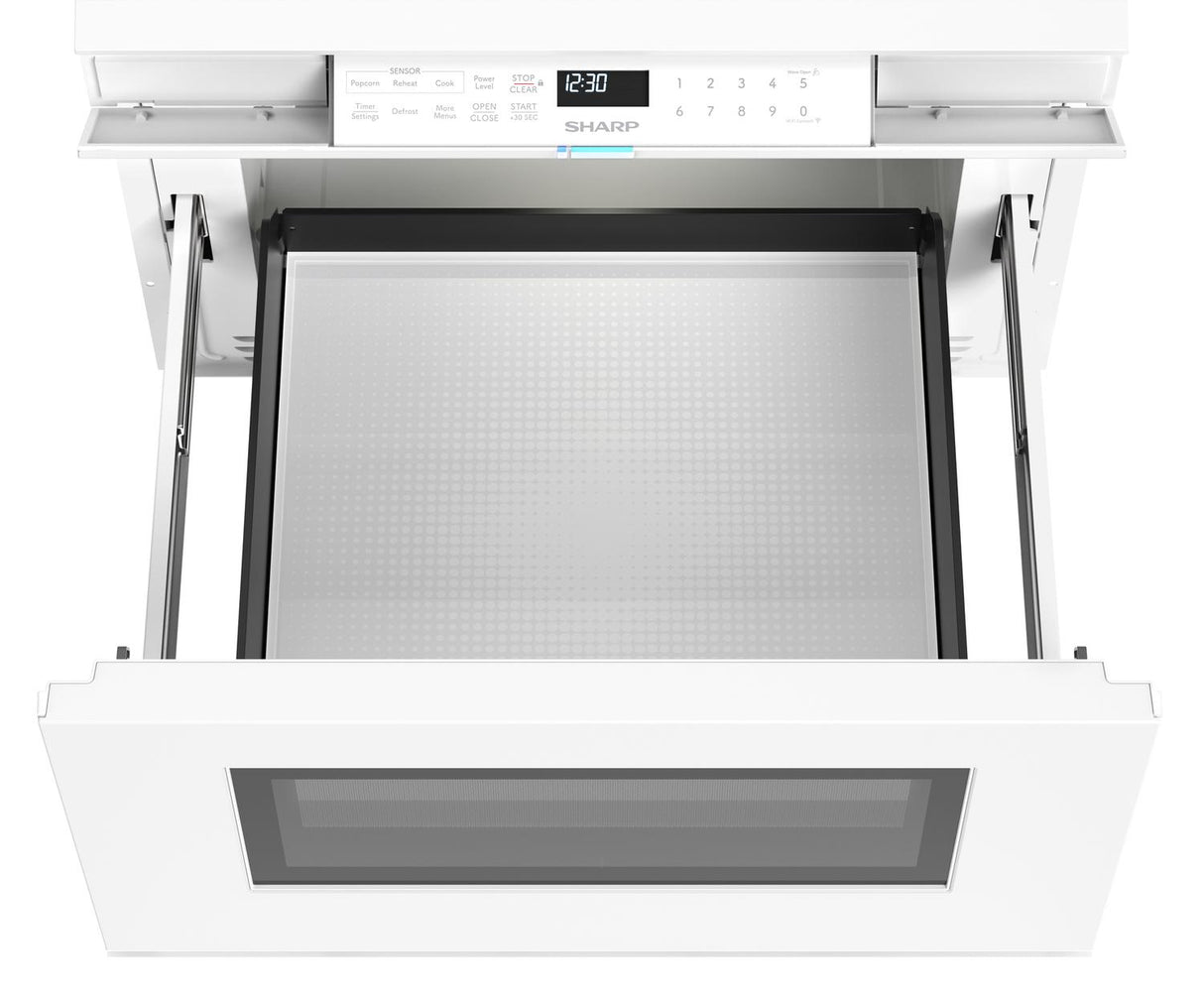 Sharp 24 in. 1.2 cu. ft. Deco Series Built-In Smart Microwave Drawer™ Oven with Easy Wave Open in White