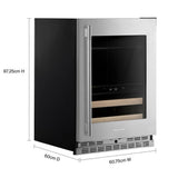 24" Beverage Center with Glass Door and Wood-Front Racks