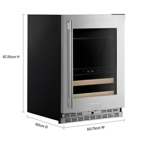 24" Beverage Center with Glass Door and Wood-Front Racks