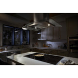 36" Curved Glass Island Mount Range Hood