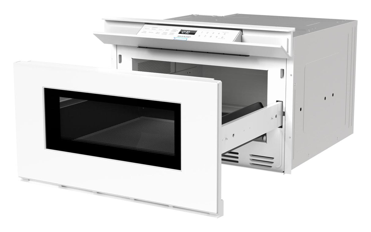 Sharp 24 in. 1.2 cu. ft. Deco Series Built-In Smart Microwave Drawer™ Oven with Easy Wave Open in White