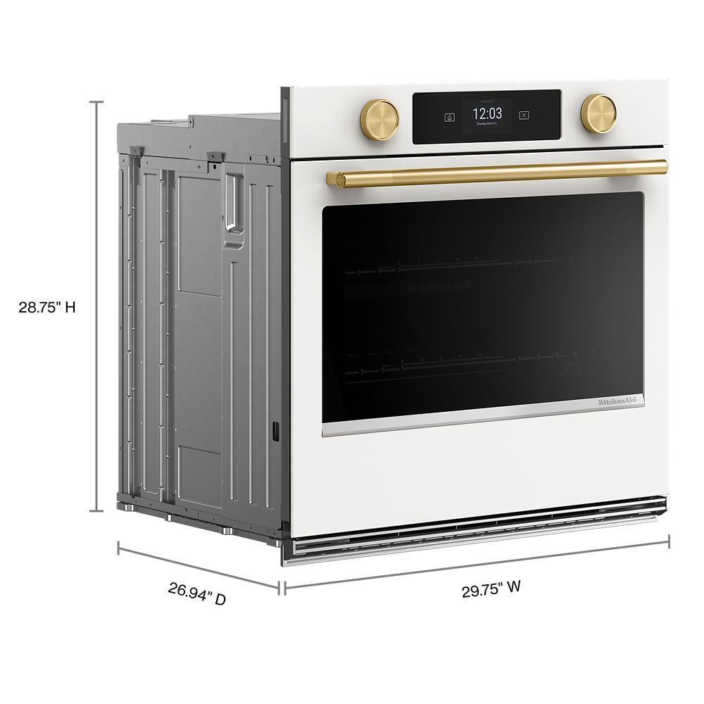 30-inch Smart Electric Single Wall Oven with Assisted Cooking Modes - Porcelain White