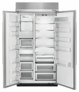 25.5 cu. ft 42-Inch Width Built-In Side by Side Refrigerator with PrintShield™ Finish - Stainless Steel