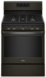 5.0 cu. ft. Freestanding Gas Range with Center Oval Burner Black Stainless