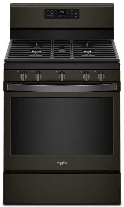 5.0 cu. ft. Freestanding Gas Range with Center Oval Burner Black Stainless