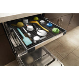 Stainless steel dishwasher with third level rack