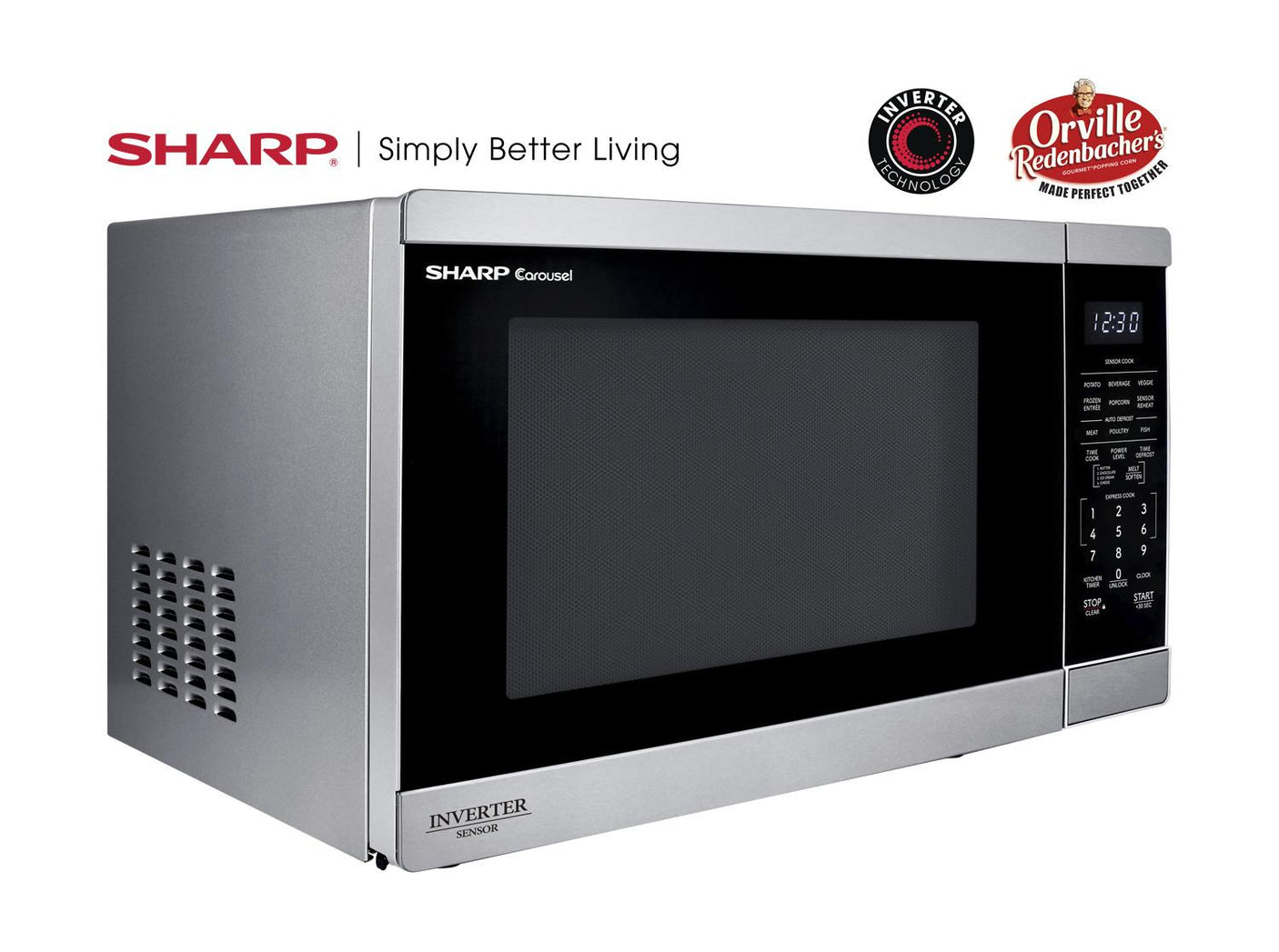 Sharp 1.4 cu. ft. 1100W Stainless Steel Countertop Microwave Oven with Inverter Technology