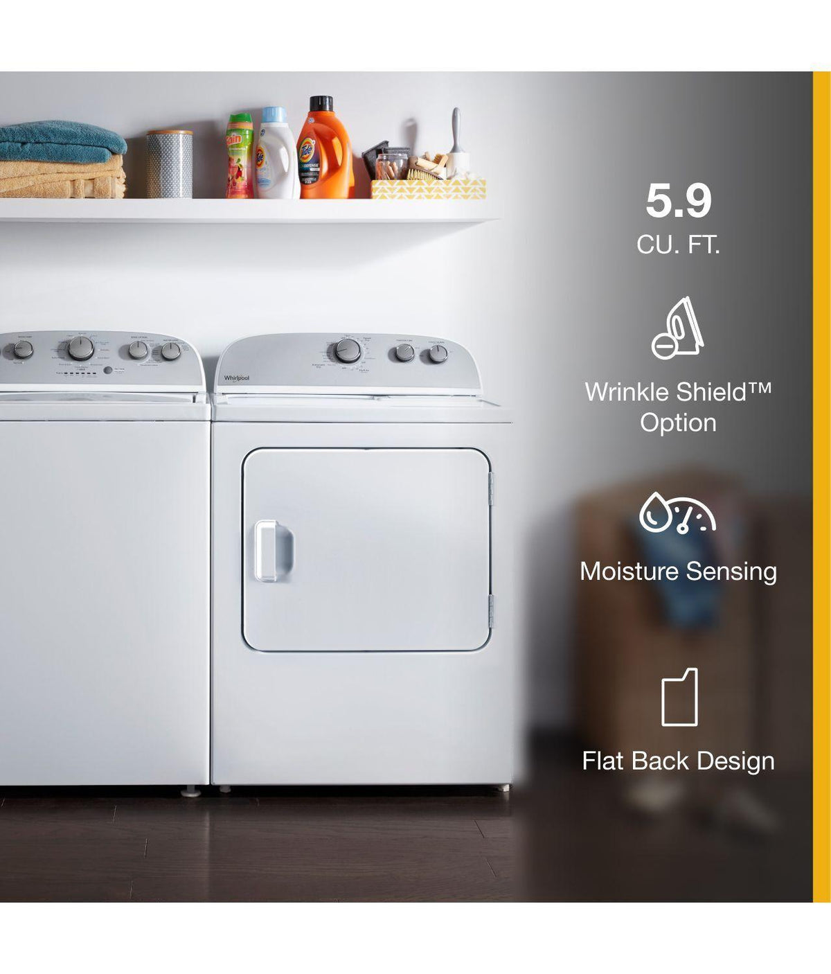 5.9 cu.ft Top Load Gas Dryer with AutoDry™ Drying System - White