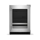 24" Beverage Center with Glass Door and Metal-Front Racks