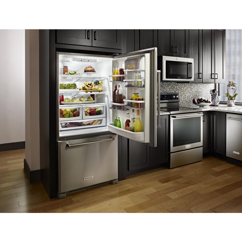 22 cu. ft. 33-Inch Width Full Depth Non Dispense Bottom Mount Refrigerator