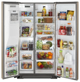 36-inch Wide Contemporary Handle Side-by-Side Refrigerator - 28 cu. ft. Fingerprint Resistant Sunset Bronze