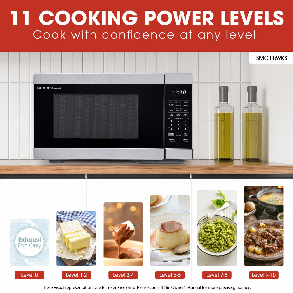 Sharp 1.1 cu. ft. 1000W Smart Stainless Steel Countertop Microwave Oven