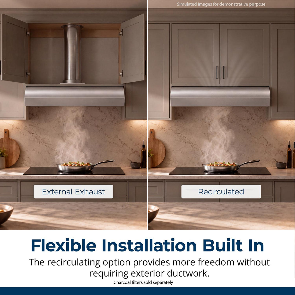 30 in. Convertible Under Cabinet Range Hood in Stainless Steel with included Grease Filters