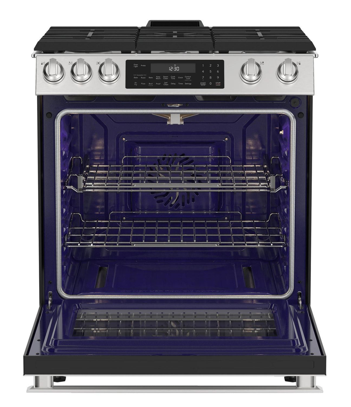 30 in. 5 Burner 6.1 cu. ft. Slide-in Gas Range with True European Convection