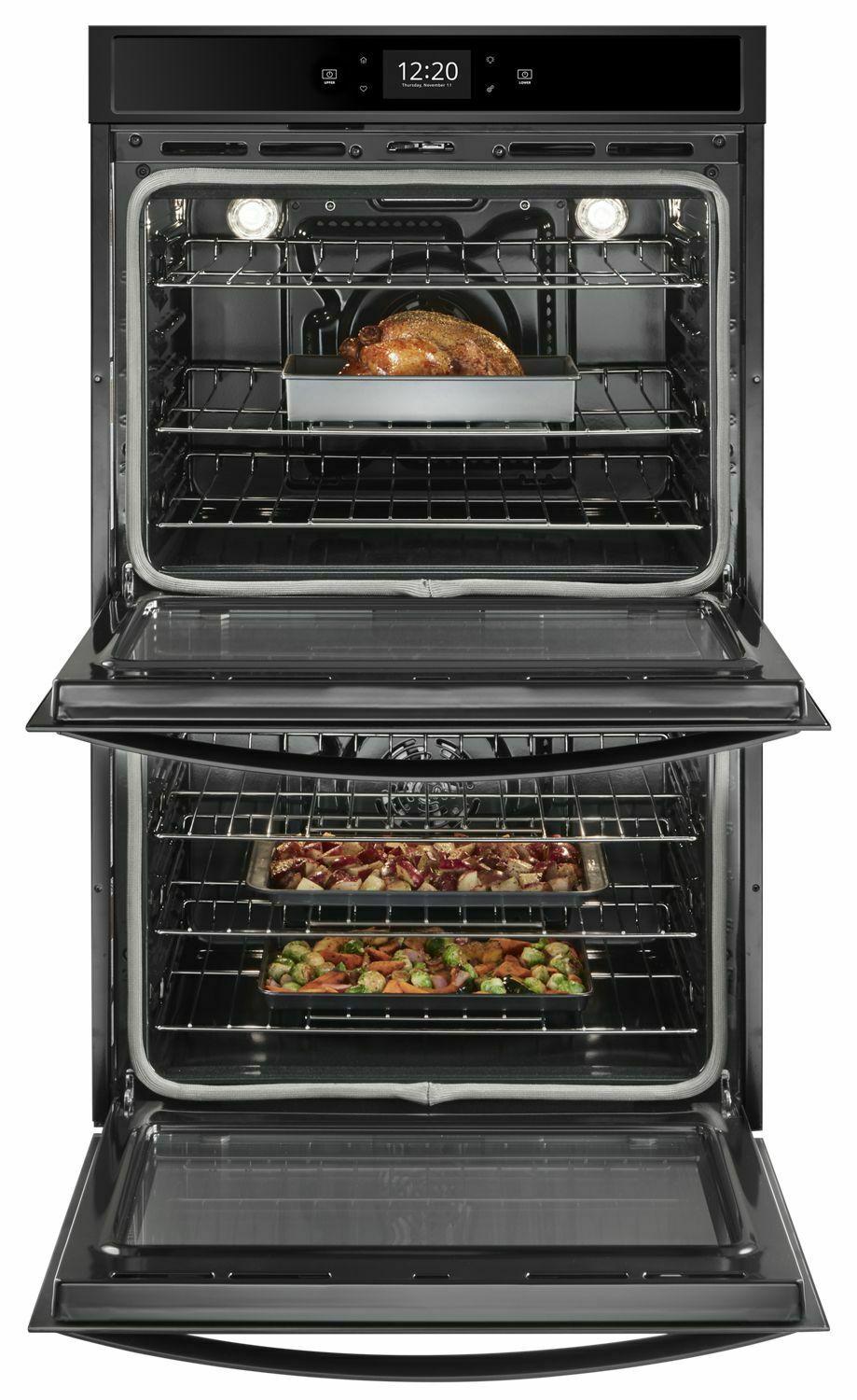 10.0 cu. ft. Smart Double Wall Oven with True Convection Cooking - Black