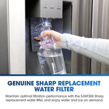 Replacement Water Filter for Sharp SJF2955MS and SJF2955KS Refrigerator - Filters Chlorine and Lead